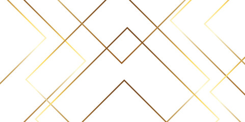 Abstract luxury golden geometric random chaotic lines triangle and square shape in white paper background. Modern seamless technology paper concept backdrop gold line white background.