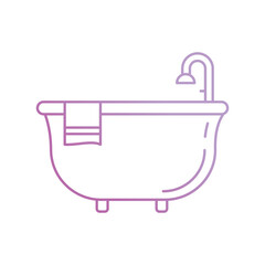 bathtub icon with white background vector stock illustration