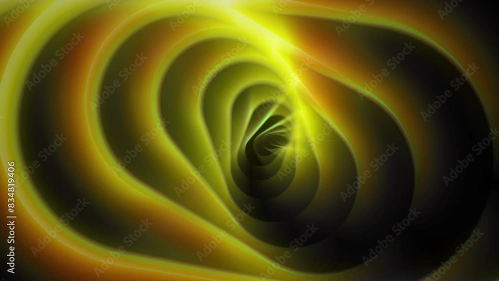 Poster mesmerizing footage of hypnotic motion with a background of swirling yellow patterns. the continuous