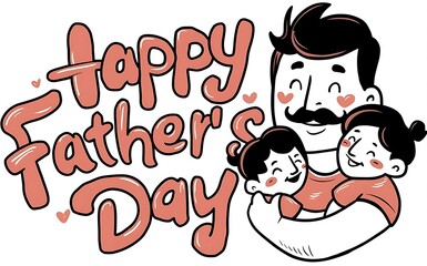 Father's day text, illustration background & typography design Generative AI