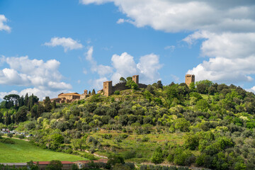 Monticchiello Town view in Tuscany Region of Italy