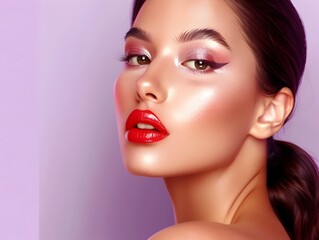 Fototapeta premium Peruvian Beauty Professional Makeup Showcase for Decorative Cosmetics