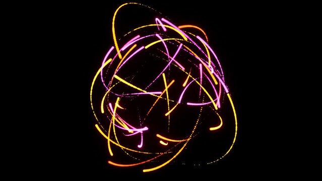 Visual effects, VFX, orbital particles fast, particles on black background 3D animation. Use "blend mode" set to "screen" to apply the effect to any video you like.