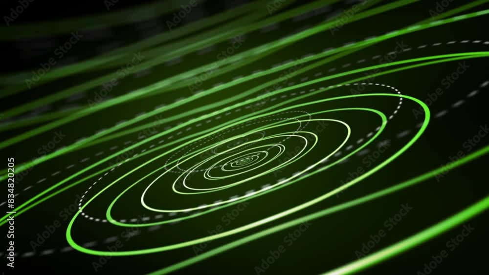 Poster dynamic footage of scientific motion with a background featuring intricate green patterns. the const