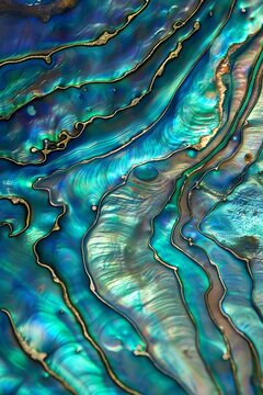 the blue surface of a shell has wavy waves on it