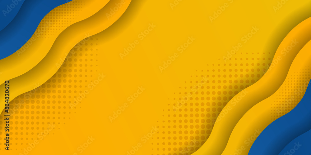 Wall mural the color combination of yellow and blue is visually appealing and attention-grabbing. the overlappi