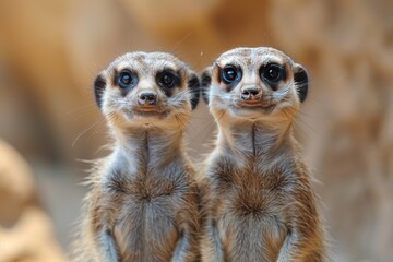 pair of meerkats in the wild