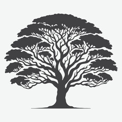 Print Majestic Rosewood Tree Silhouette, Nature's Timeless Elegance