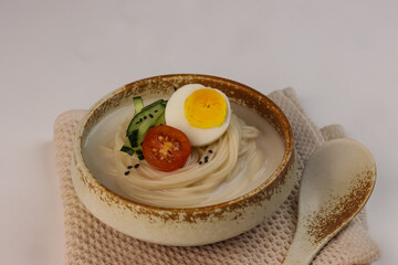 Kongguksu is Korean Cold Soy Milk Noodle Soup.