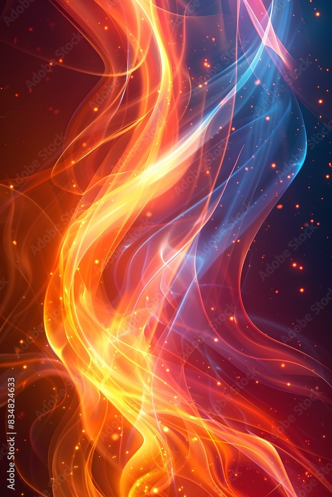 Poster Abstract Red and Blue Fire Background