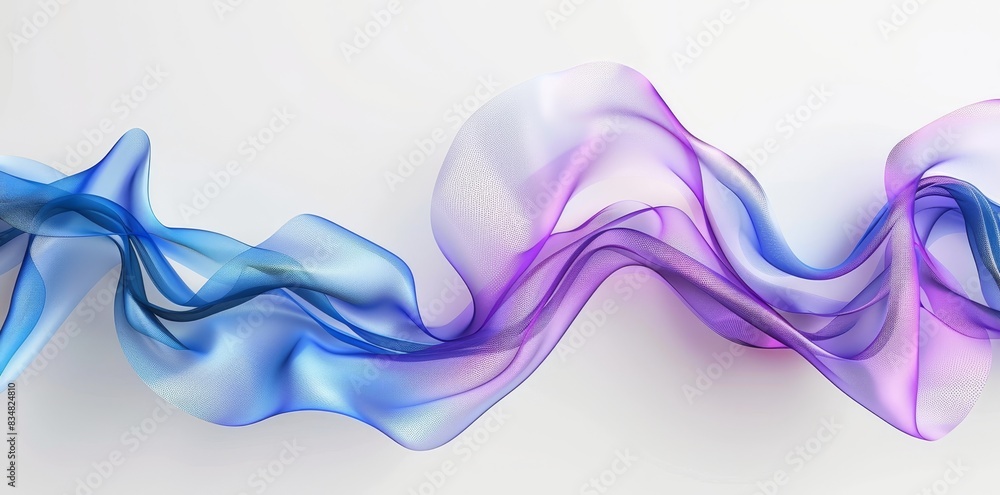 Leinwandbilder a 3d glass abstracted curved futuristic wave. colorful transparent iridescent ribbon shape. modern f