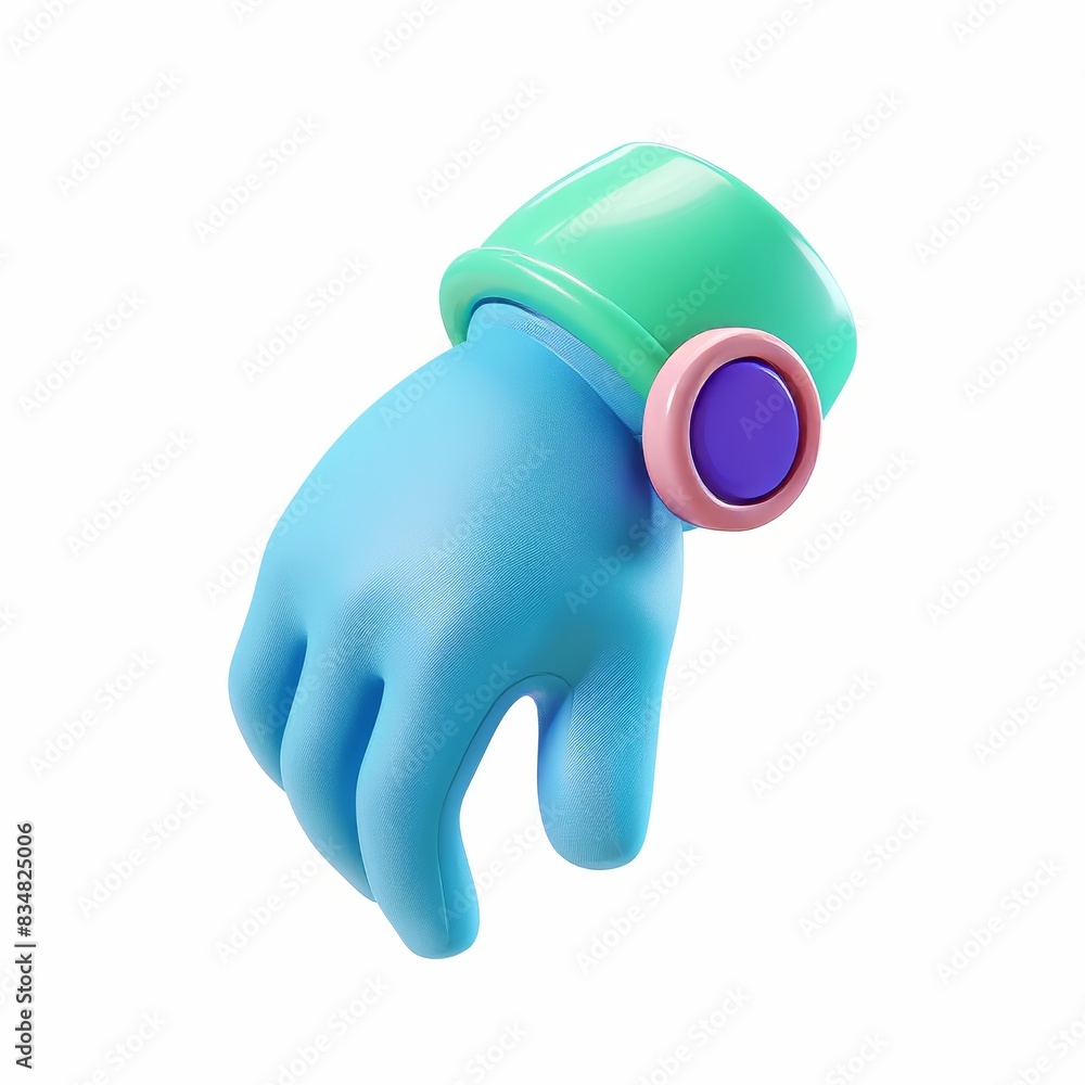 Poster isolated hand tap on transparent background. human finger pressing switch, 3d rendering illustration