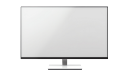a computer monitor with a white screen