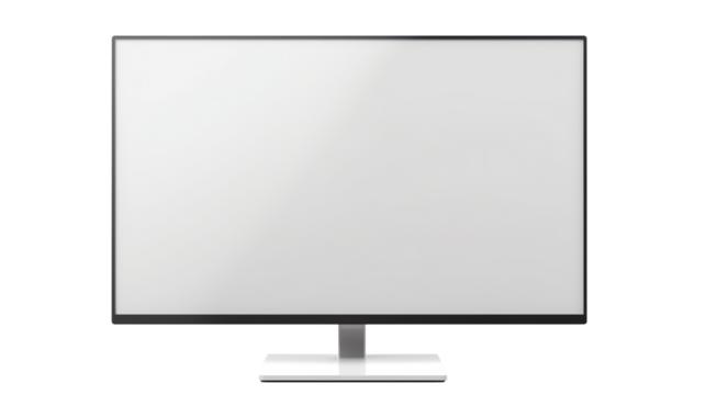 a computer monitor with a white screen