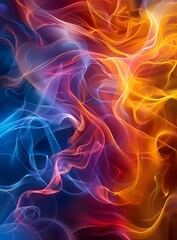 Fototapeta premium Blue and Orange Abstract Flame
