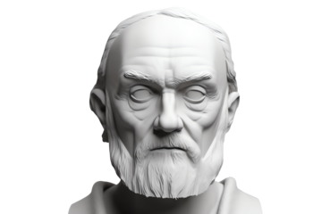 a white statue of a man