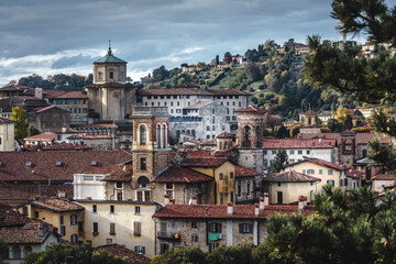 Fototapeta premium Scenic view of Bergamo cityscape