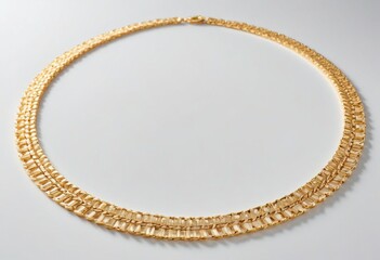 thin and attractive gold necklace design, isolated white background, 
