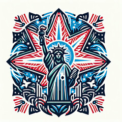 Obraz premium 4th of July Independence Day of America logo and background