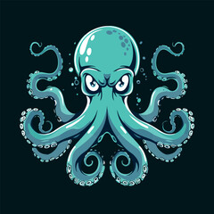 Octopus Vector Illustration on isolated background