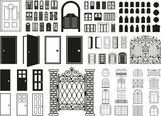 Door, Open Door Set of Vector