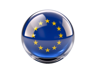 a blue flag with yellow stars in a circle