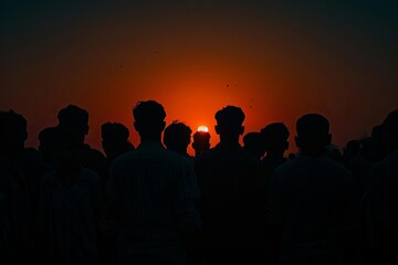 silhouettes of people, India independence day