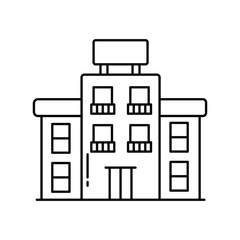 hotel icon with white background vector stock illustration