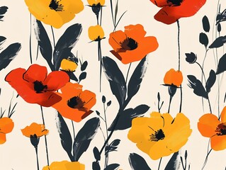Various multicolored flowers on white backdrop