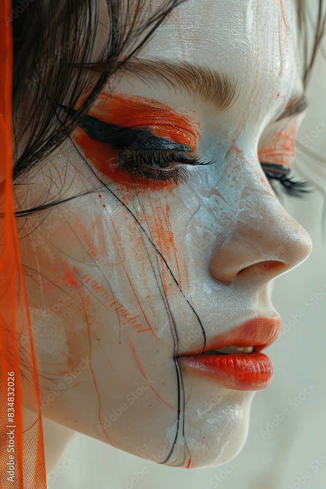 Poster an out-of-focus abstract image featuring smooth gradient transitions between orange and white