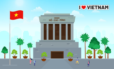 Fototapeta premium flat design vector of Ho Chi Minh Mausoleum