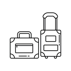 Obraz premium luggage icon with white background vector stock illustration