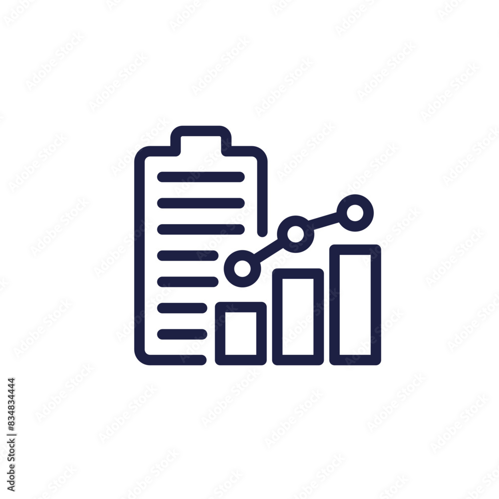 Poster battery performance line icon, vector pictogram