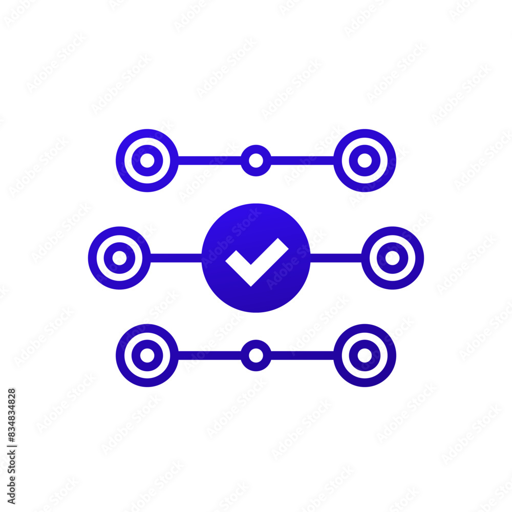 Poster streamline process icon, parallel operations vector