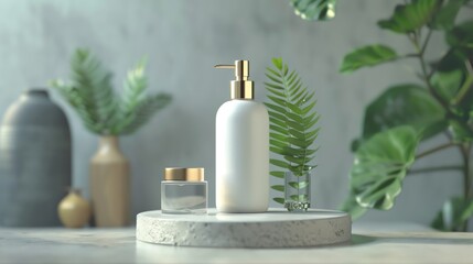 A 3D render of a scalp soothing treatment bottle