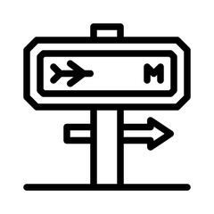 traffic sign line icon