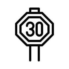 traffic sign line icon