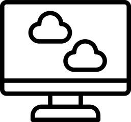 Computer cloud monitor icon. 