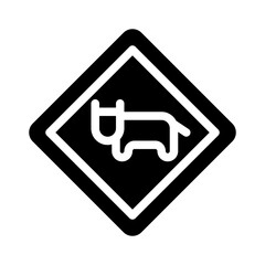 traffic sign glyph icon