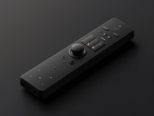 Close-up remote control on black surface