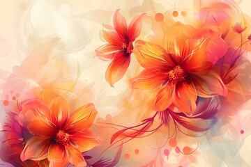 Fototapeta premium Hand-painted flower illustrations