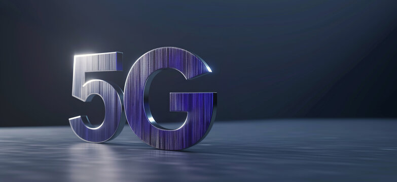 3D metallic 5G symbol on a dark futuristic background representing next-generation wireless technology