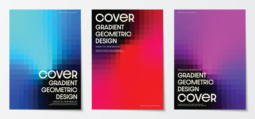 Cover gradient geometric graphic print design. Abstract colorful mosaic background. Design for Posters, Brochures, and Magazines.Vector illustration.