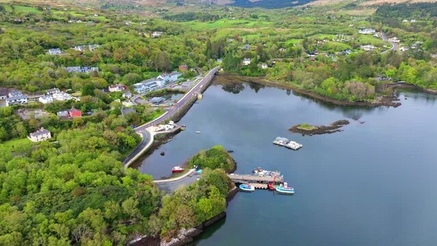 Ireland Epic locations Glengariff tourist destination in West Cork on Summer evening,on the shore of Bantry Bay on the Wild Atlantic Way
