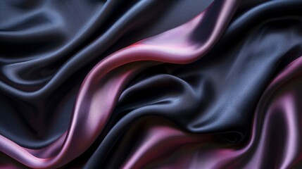 Fototapeta premium Close-up purple black silk fabric