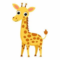 Cartoon giraffe illustration for kids, with a friendly and adorable character in a playful style