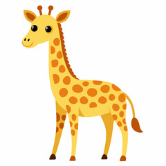 Cartoon giraffe illustration for kids, with a friendly and adorable character in a playful style