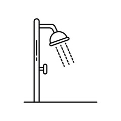 shower icon with white background vector stock illustration