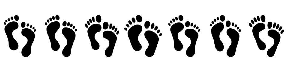 Foot prints icon set. Human footprints icon isolated on white. Vector illustration