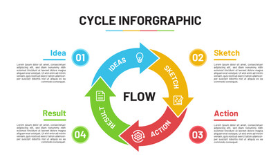 Infographic steps concept in flat style